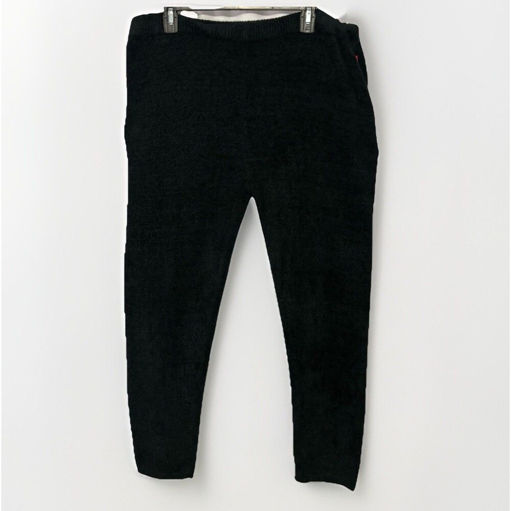Josie Natori Black Knit Lounge Pants Drawstring Waist Women's Size L Cozy Comfy‎